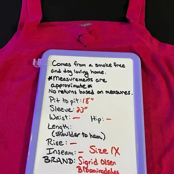 Sigrid Olsen 1X pink silk blend sweater tank with a cute front twist NWT - Picture 9 of 15